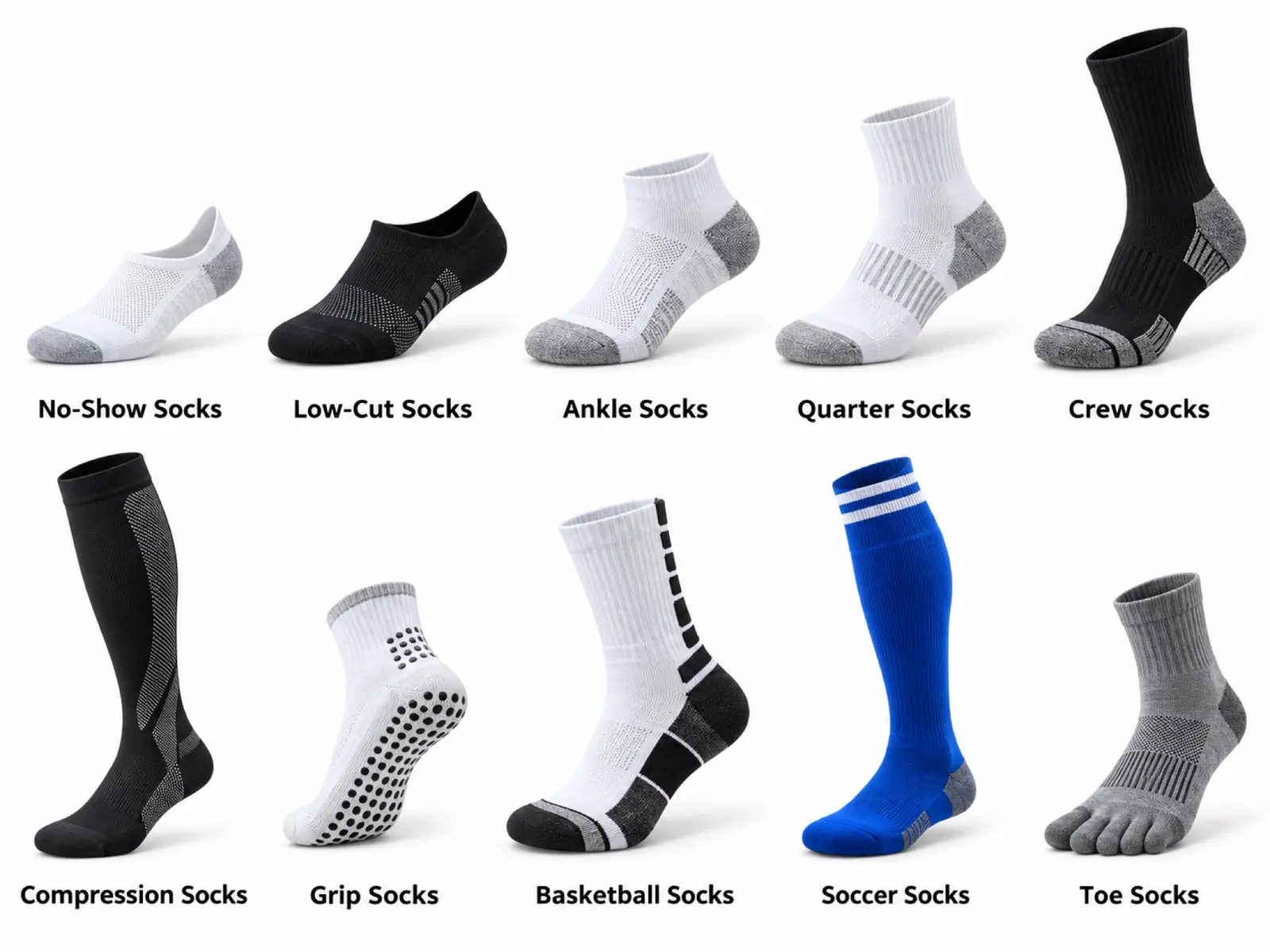 Sock styles, cuffs and knit logo — RUIXING Sportswear