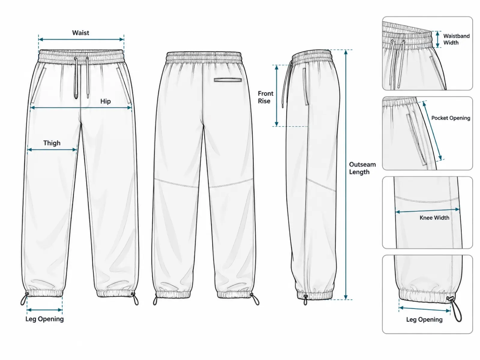 Pants measurement — RUIXING Sportswear