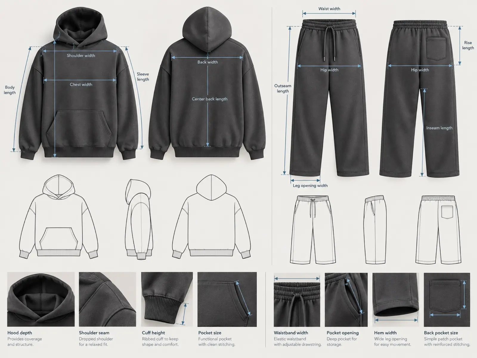 Size breakdown & labels — RUIXING Sportswear