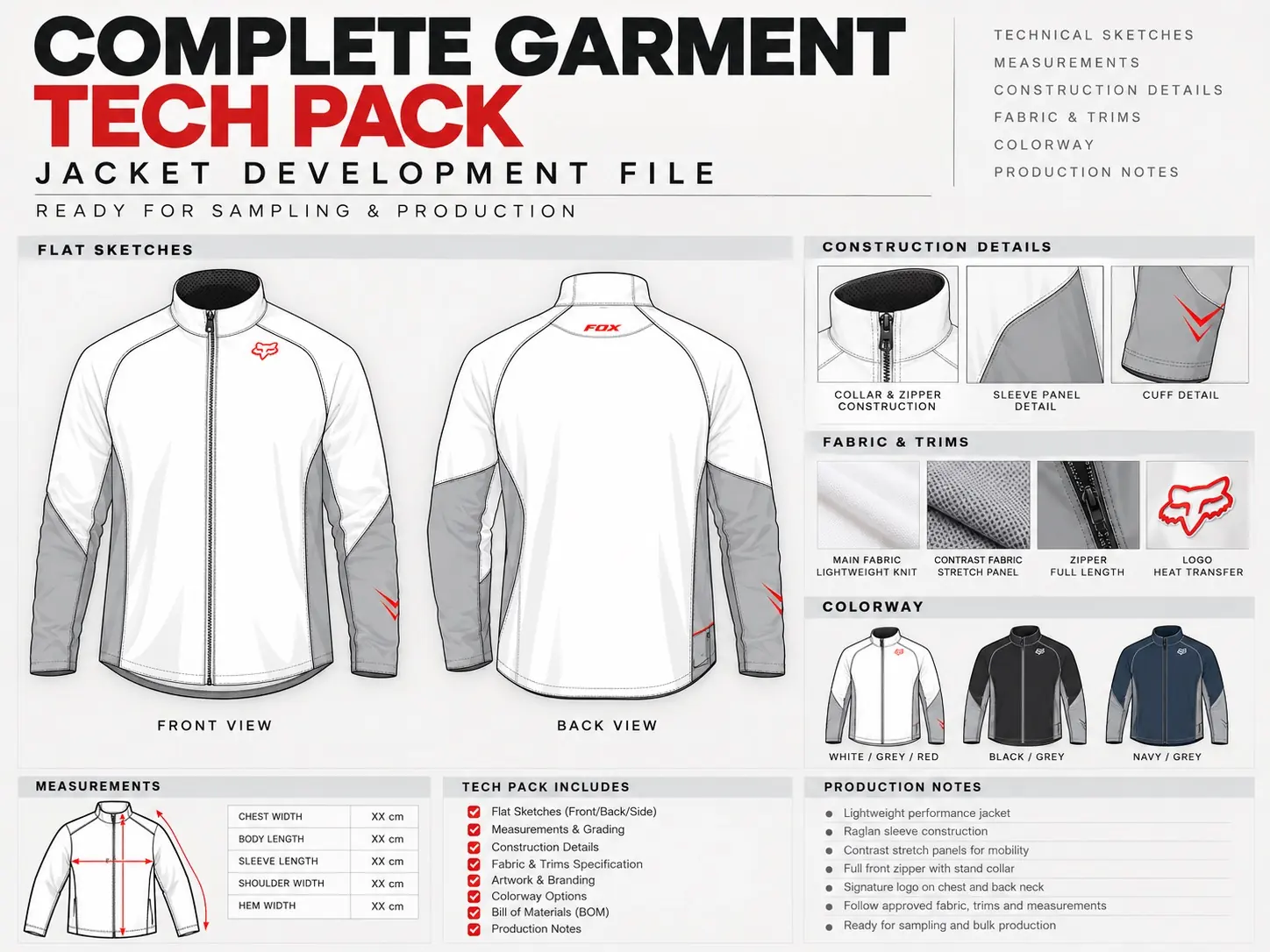 Printed tech pack — RUIXING Sportswear