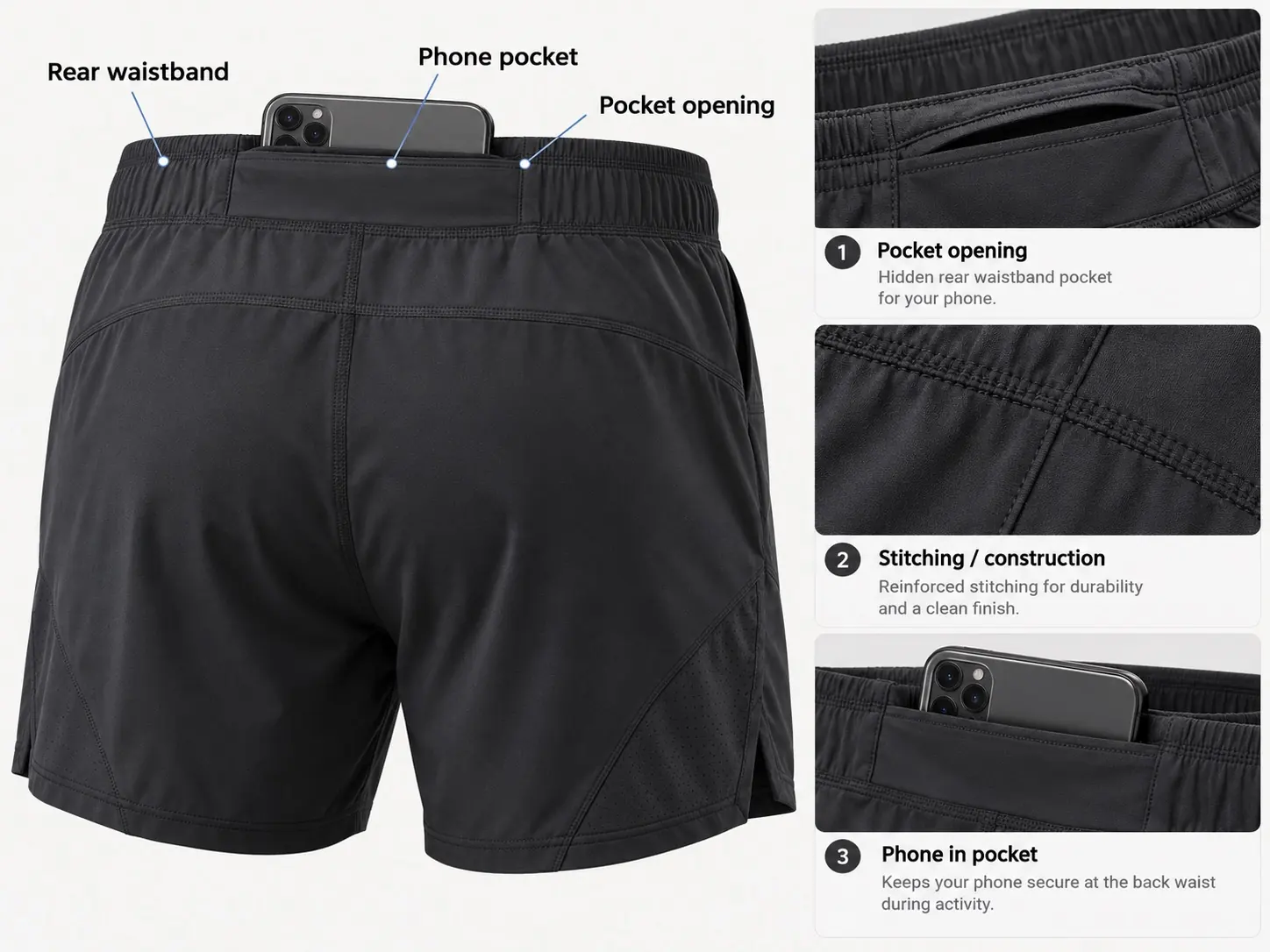 Rear waistband pocket — RUIXING Sportswear