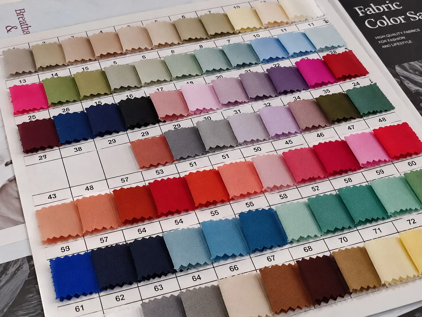 Fabric card & color swatches — RUIXING Sportswear