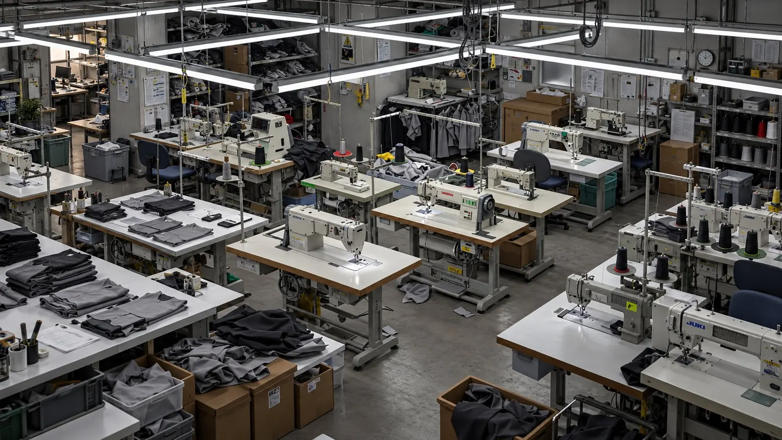 Factory floor panorama — RUIXING Sportswear
