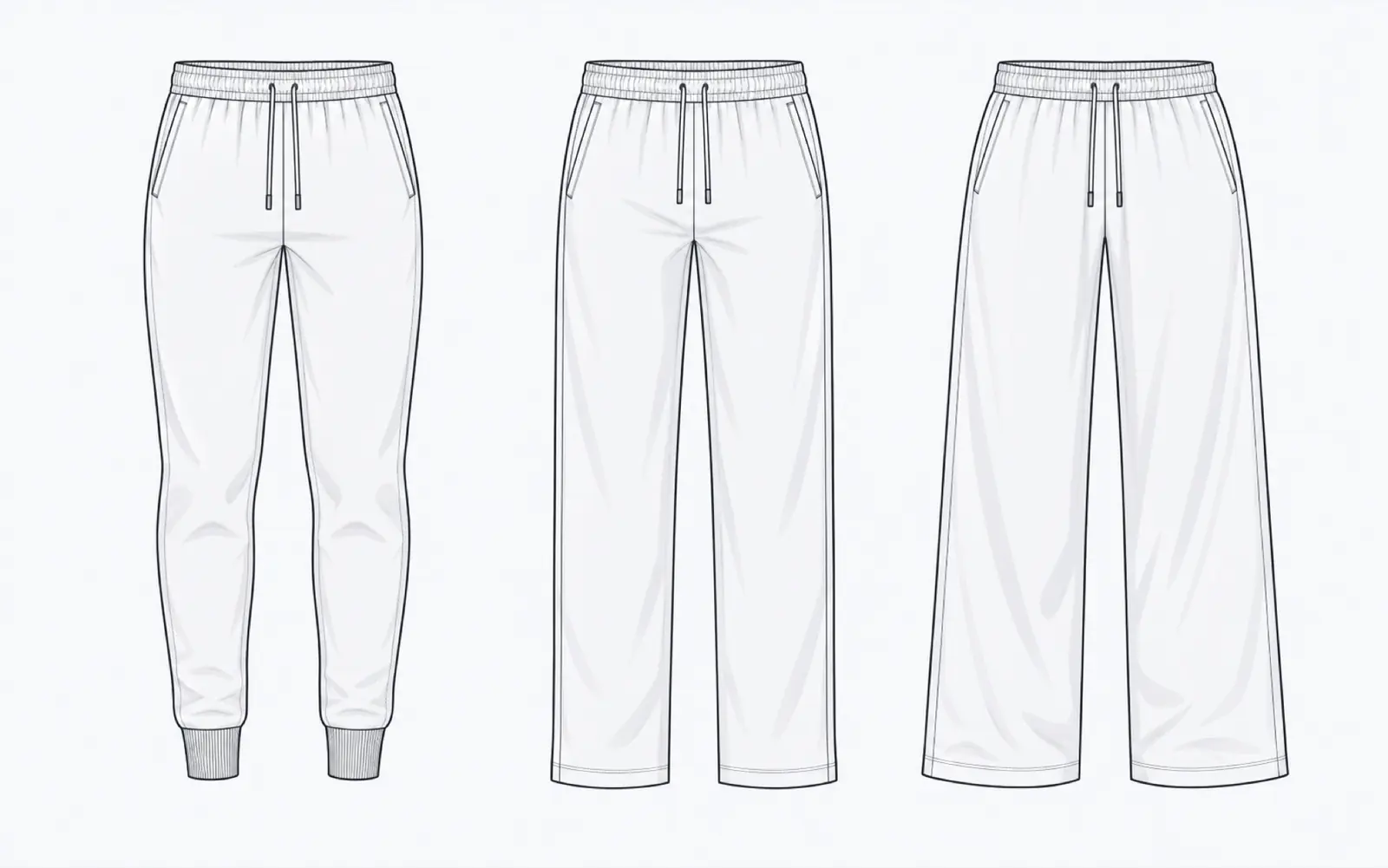 Three hem & leg shapes — RUIXING Sportswear
