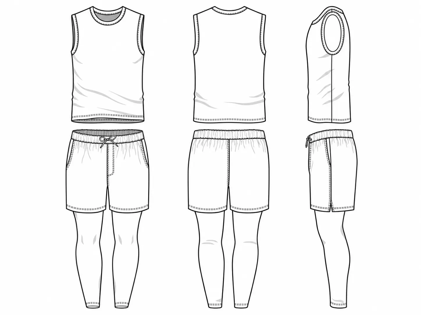 Athletic fit line drawing — RUIXING Sportswear