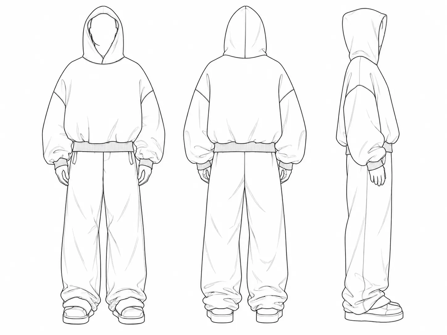 Oversized fit line drawing — RUIXING Sportswear