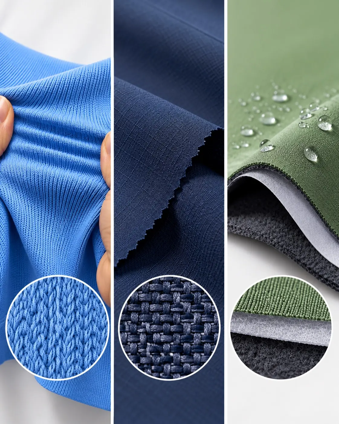 Fabric pairings for three products — RUIXING Sportswear