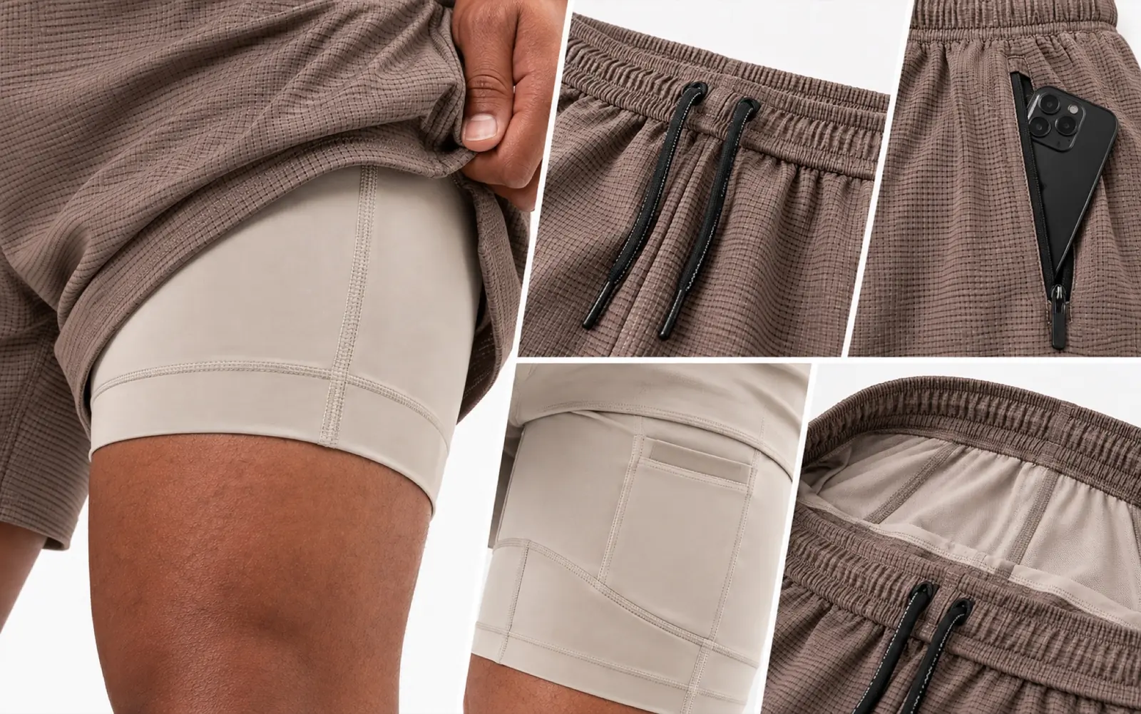 Liner, pocket & waistband details — RUIXING Sportswear
